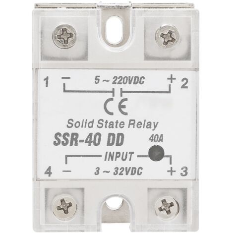 GARRYFIZH Relais à semi-conducteurs SSR-40 DD 40A 5-220VDC pour le processus d'automatisation industrielle (1/5)