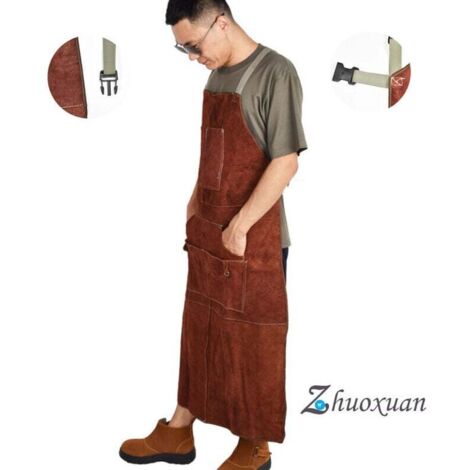[JAMAIS UTILISÉ] Tablier de Soudeur Professionnel en Cuir Cuir de vachette épaissi résistant à l'usure soudure isolation thermique anti-brûlure ignifuge