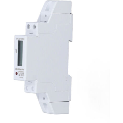 Nannigr Compteur D'énergie monophasé 230 V 5 (50) A 1 P avec écran LCD, Détection Automatique, Voltmètre sur Rail Din, Tension de Puissance, Courant, Fréquence, Mesure des Données (1/5)