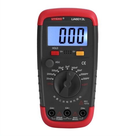 Nannigr Testeur et Détecteur de Tension ,Mètre de Capacité Numérique, Appareil de Contrôle Pro de Condensateur 0.1pF - 20000uF avec le Rétro-éclairage d'affichage à Cristaux Liquides Max 1999