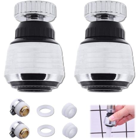 [Pack de 2 produits]embout de robinet de cuisine,Tête de Robinet de Cuisine 360 ° Pivotant,economiseur d'eau pour robinet,mousseur robinet,brise jet robinet,adaptateur robinet cuisine..