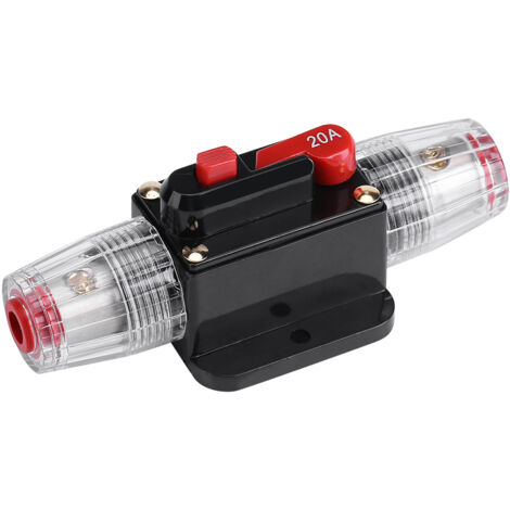 GARRYFIZH Disjoncteur, réinitialiser Les Porte-fusibles de disjoncteur Porte-fusible de commutateur Automatique pour la Protection du système Audio de Bateau Marin Automobile(20A)