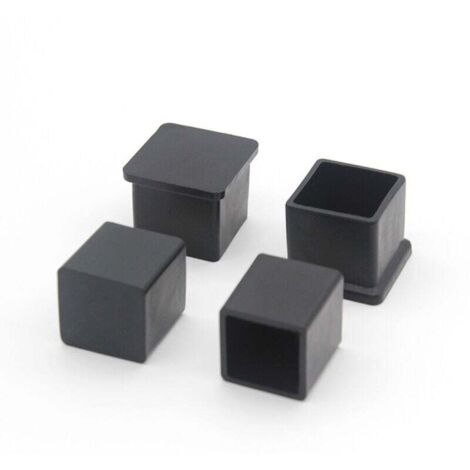 Serbia – Lot de 10 embouts de pieds de chaise carrés en caoutchouc antidérapant – 20 x 20 mm – Pour sols durs – Réduction du bruit et protection des meubles