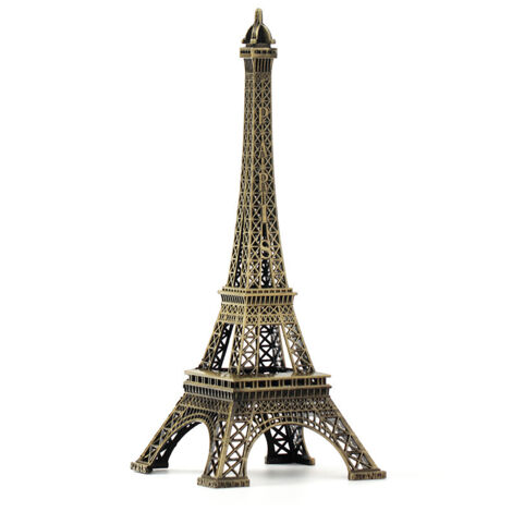 Serbia – Sculpture Tour Eiffel en métal fer forgé 25 cm – Finition galvanoplastie écologique – Décoration intérieure bureau et maison