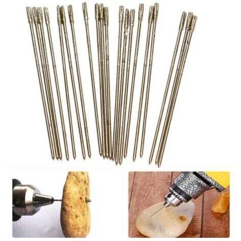 Foret Bijouterie- 20pcs / Paquet Peu de forets lapidaires enduits de Diamant de 1mm, Aiguille Solide de Peu, Foret d'agate pour des Bijoux Agate (1/5)