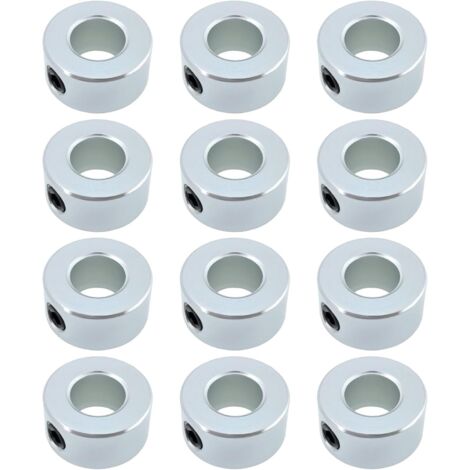Lot de 12 Colliers d'arbre en Acier au Carbone zingué alésage de 7/16" Compatible avec Les Arbres de Transmission Les essieux de brouette Les Outils agricoles Les boîtes de Vitesses (1/5)