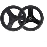 Lot de 2 roues de rechange pour chariot de courses – Roues en caoutchouc et plastique de grand diamètre – Accessoires pour chariot/chariot