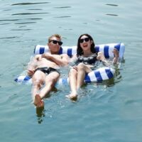 Double Hamac Flottant Gonflable Eau, 130 X 132 Cm Hamac Gonflable De Piscine, Flottantes Hamacs Jouet pour Adulte, Lit Flottant Et Fauteuil Lounge pour Adultes Et Enfant pour Plage Partie Etc