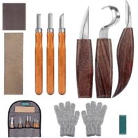 -10 outils de sculpture sur bois. kit de sculpture sur bois avec 3 ciseaux à bois. 3 couteaux de sculpture sur bois. ensemble de couteaux de sculpture. outils professionnels de sculpture sur bois