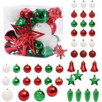 45 Pièce Boule de Noel,Decoration Noel Interieur Boule Noel Rouge,Boules de Noel Blanche,Vert Boules Noel,Decoration Noel Sapin Deco Noel Rouge et Blanc pour Noël, Anniversaire, fête de Mariage