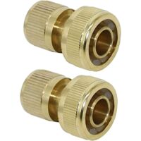 Raccords rapides de tuyau d'arrosage en laiton 19 mm (3/4") pour tuyau d'arrosage (lot de 2)