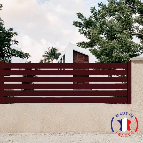 Packit – Clôture aluminium ajourée 6 lames – Dimensions L.2107mm x H.675mm – Couleur rouge RAL 3004 – Résistante aux UV et intempéries (1/2)