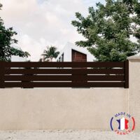 Packit – Clôture aluminium ajourée 4 lames – Dimensions L.2107mm x H.455mm – Couleur marron RAL 1247 – Résistante aux intempéries