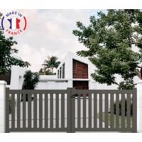 Portail aluminium battant ajouré en kit dimensions L.3500 (entre piliers) X H.1200 mm Couleurs Gris quartz (RAL 7039)