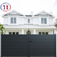 Portail aluminium battant plein en kit dimensions L.4000 (entre piliers ) X H.1700 mm Couleurs Gris (RAL 7016)
