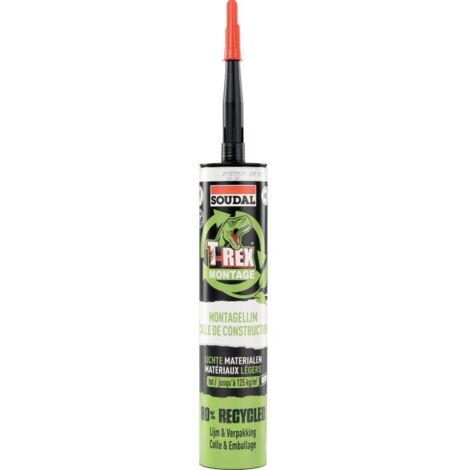 Colle de construction pour matériaux léger - T-REX - Soudal - 350 g (1/4)