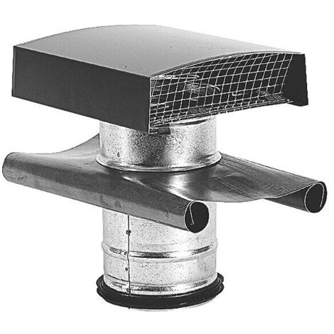 Atlantic – Chapeau alu fourreau galva Ø 125 mm – Étanchéité plomb – Grillage anti-volatiles – Sortie de conduit VMC