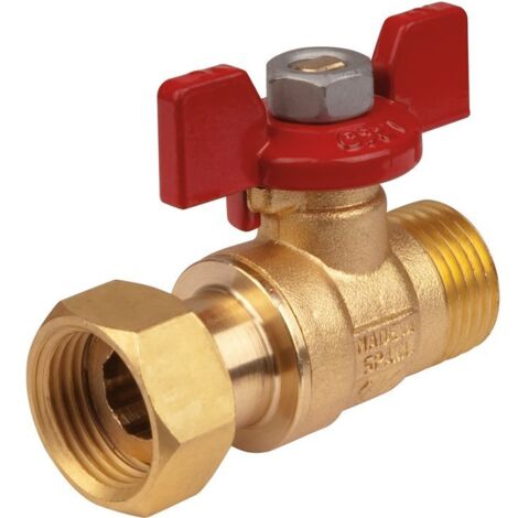 Arco – Vanne à écrou libre 3/4' – Boisseau sphérique pour contrôle débit – Manette papillon rouge – Mâle/Femelle