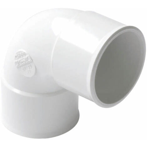Nicoll – Coude PVC blanc femelle femelle 87°30 – Ø50 mm – Raccord sanitaire pour évacuations esthétiques – PVC lisse anti-impuretés