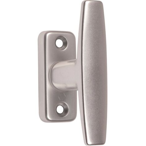 Hoppe Et Cie – Ensemble sur rosace argent à bouton – Entraxe fixation 43 mm – Fixation visible – Livré avec tige carrée 7 x 60 mm et 2 vis 5 x 35 mm