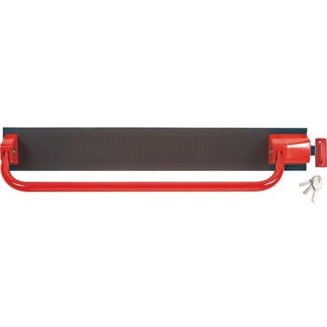 JPM – Barre de chaufferie anti-panique pour cylindre rond – Déverrouillage rapide – Sens d'ouverture droite – Longueur 700 mm – Couleur rouge (1/7)