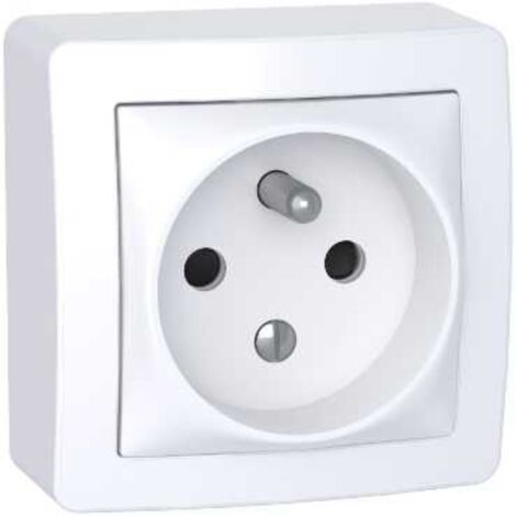 Schneider Electric – Prise de courant complète 2P+T ALB62272P – Blanc polaire – Indice de protection IP20 – Connexion à vis pour installation rapide (1/4)