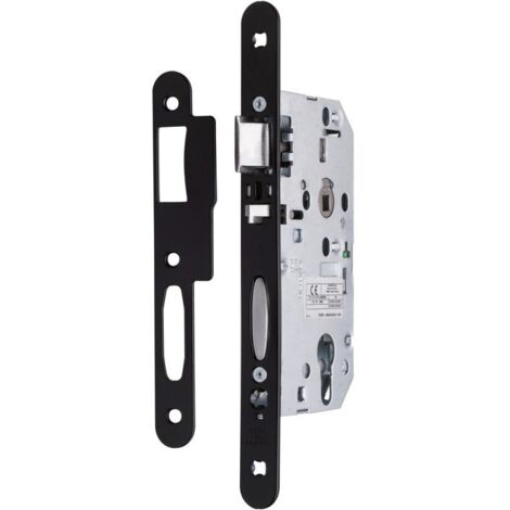 Serrure monopoint à larder D459 urgence axe 50mm T20 bout rond finition noir - VACHETTE - 14503000