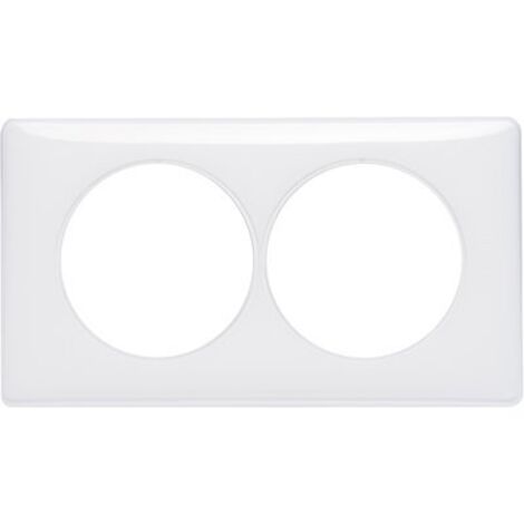 Legrand – Plaque de finition Céliane 2 postes – Entraxe 57 mm – Thermoplastique blanc – Montage horizontal/vertical – 68808