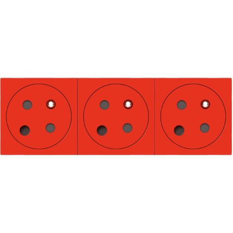 prise multi supports programme mosaic 3x2p+t ‚a detrompage ‚a 45‚  6 modules rouge