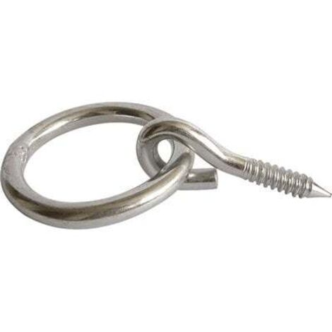 Afbat – Anneau à visser 10mm – Métal zingué – Longueur 85mm – Traitement anticorrosion pour extérieur – Fixation robuste sur acier