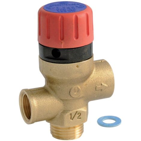 Soupape chauffage central M/F 15x21 purge 12/17 – Pression max 2000 – Compatible chaudières Frisquet GAZLINER et HYDROMOTRIX - F3AA40111 (1/4)