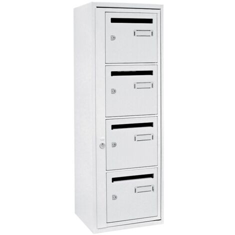 Decayeux – Boîte aux lettres intérieure type Languedoc 4 cases A4 – Acier 10/10ème – Goulotte antivol – Pose en applique – Gris anthracite 7016