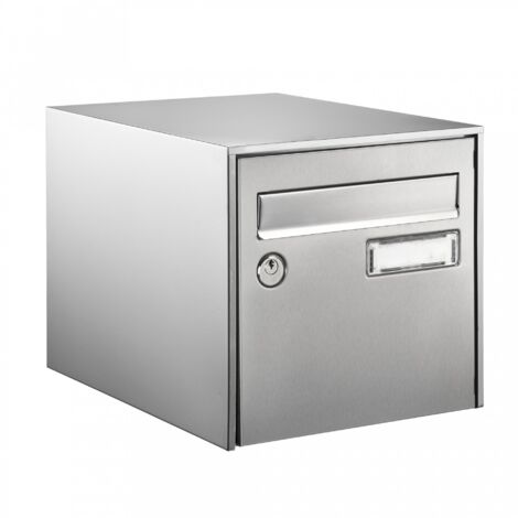Decayeux – Boîte aux lettres individuelle inox gris – Simple face sur piquet – Serrure agréée PTT – Résistance à la corrosion grade 5