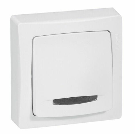 Legrand – Poussoir lumineux saillie 6A – Mécanisme complet avec borne à vis – Installation facile – Pour éclairage intérieur