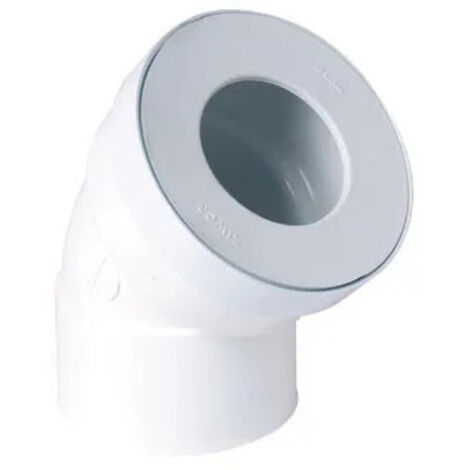 Nicoll – Coude WC 45° femelle diamètre 100mm CW433F – PVC blanc avec joint élastomère – Étanchéité conforme NF EN 681 (1/5)