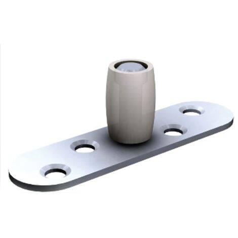 Mantion – Guide du bas à olive nylon sur platine à visser – Pour rails U 25x17 mm – Charge utile 80 kg – Installation rapide et sécurisée