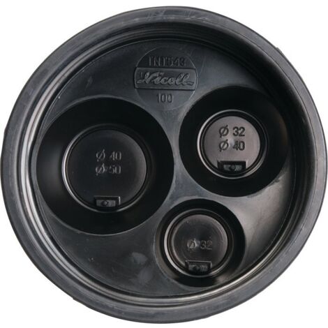 Nicoll – Raccord d'évacuation PVC tampon de réduction élastomère noir – Femelle 100mm vers 32/40/50mm – Installation à coller – Classement feu NF-M1
