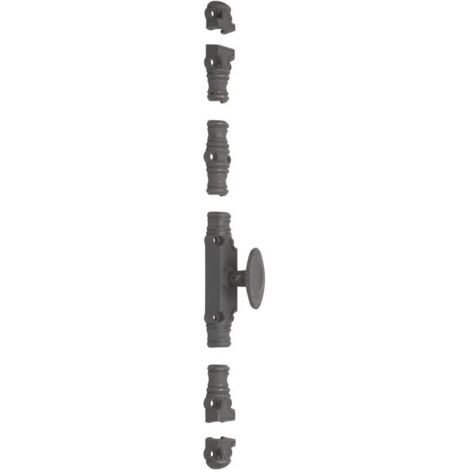 Jardinier Massard – Crémone à bouton renforcée RY 59 – Fonte peinte gris – Dimensions 42x147x20mm – Pour sécuriser portes et fenêtres