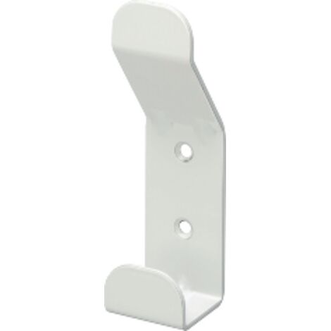 Patère double accroche acier DEVISMES - laqué blanc ral9016 - F10555BLA