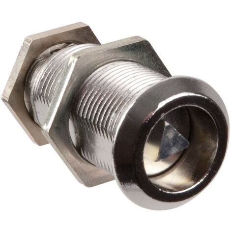 Serrure à triangle pour coffret technique – Zamak – Longueur 32.5 à 34.5 mm – Serrage 0 à 26.5 mm – Rotation 1/4 de tour – Applications spécifiques – Grappin Annat