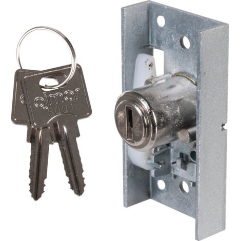 Serrure pour porte coulissante – Cylindre Ø 22 mm – Boîtier en acier 77 x 40 mm – Livrée avec 2 clés – Installation facile – Grappin Annat