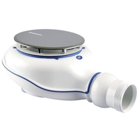 Nicoll – Bonde de douche Turboflow 2 90mm – Capot ABS chromé – Sortie orientable – Garde d'eau 50mm – Débit 43 L/min