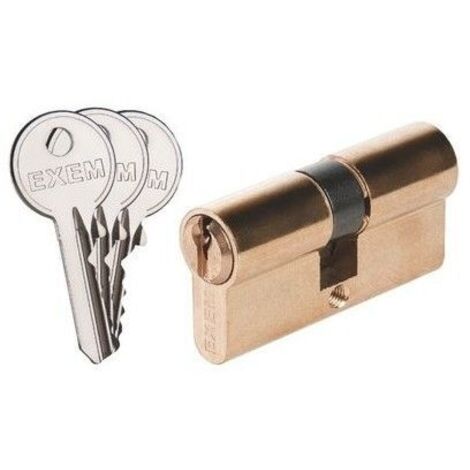 Cylindre 2 entrées 5G - Exem - Laiton - S'entrouvrant sur clé NuméroKCB006505 - 50 x 30 mm (1/5)