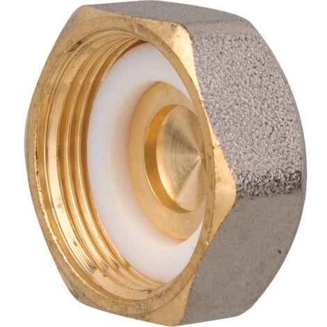 RBM – Bouchon de collecteur à visser femelle – Laiton – Filetage entrée 1/2" – Pour installations sanitaires – Résistant à la corrosion