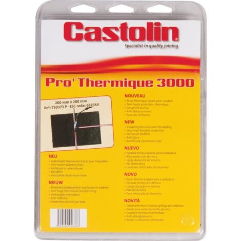 Castolin – Écran pro thermique 1 face – Fibre de silice – Très haute protection thermique – Anti-éblouissement – Accessoires pour chalumeau soudeur