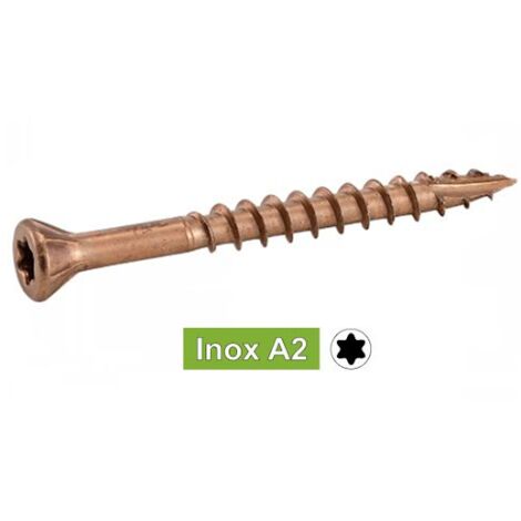 Vis terrasse inox brune A2 "bois durs" 5 x 60 - Boîte de 200