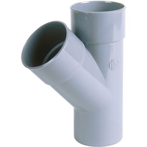 Culotte PVC gris 45 degrés - Diamètre 100 mm - Double emboîture - Nicoll