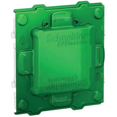 Schneider Electric – Support de fixation 2 modules – Protection de chantier en PBT GF30 – Installation par vis – Compatible mécanismes Unica - NU7002PC