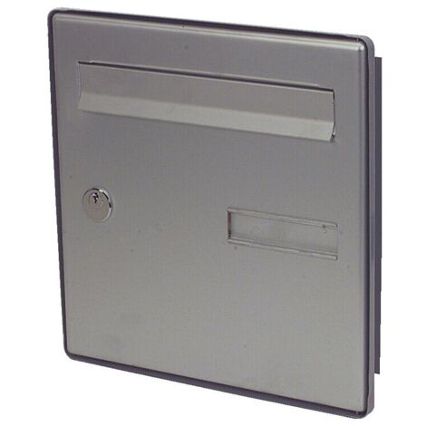 Decayeux – Façade de boîte aux lettres en aluminium gris – Dimensions L 30 cm x H 30,5 cm – Fermeture sécurisée par barillet PTT – Installation scellée