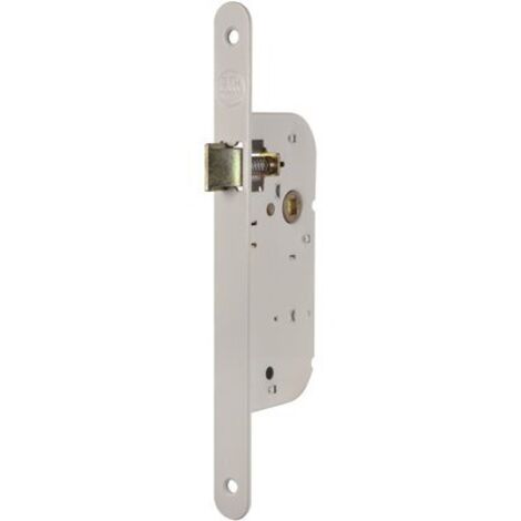 Thirard – Serrure à larder blanche droite à fouillot – Axe 40 mm – Pêne 1/2 tour réversible – Coffre acier embouti 134x63 mm (1/4)